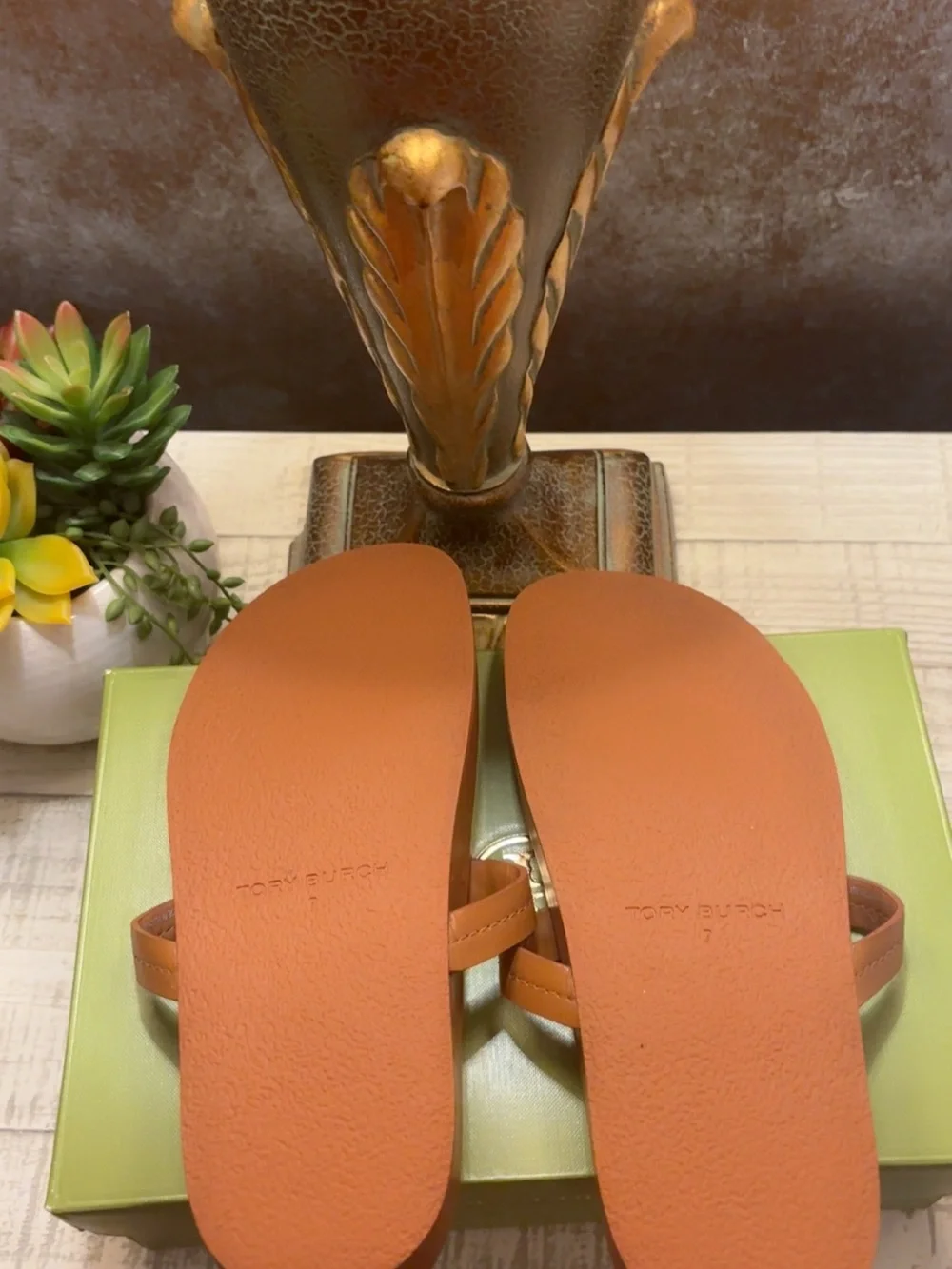 Like New W/Box ~ Tory Burch Miller Cloud Brown Sandals ~ Size 7